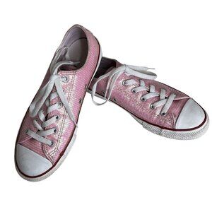 Converse All Star Pink Sequin Low-Top Sneakers Size 4.5 Womens